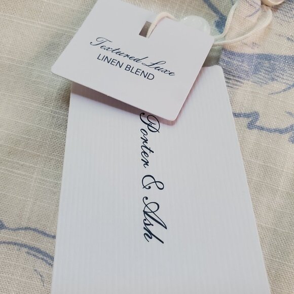 NWT PORTER & ASH SZ L Men's Linen Blend Floral White & Blue Short Sleeve Shirt - Picture 7 of 12